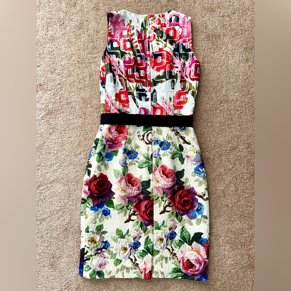 Dolce & Gabbana Floral Jacquard Sleeveless Wool Blend Silk Sheath Dress - Picture 3 of 10